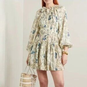 NWOT ULLA JOHNSON Sefia Silk Mini Dress in Jasmine XS $695